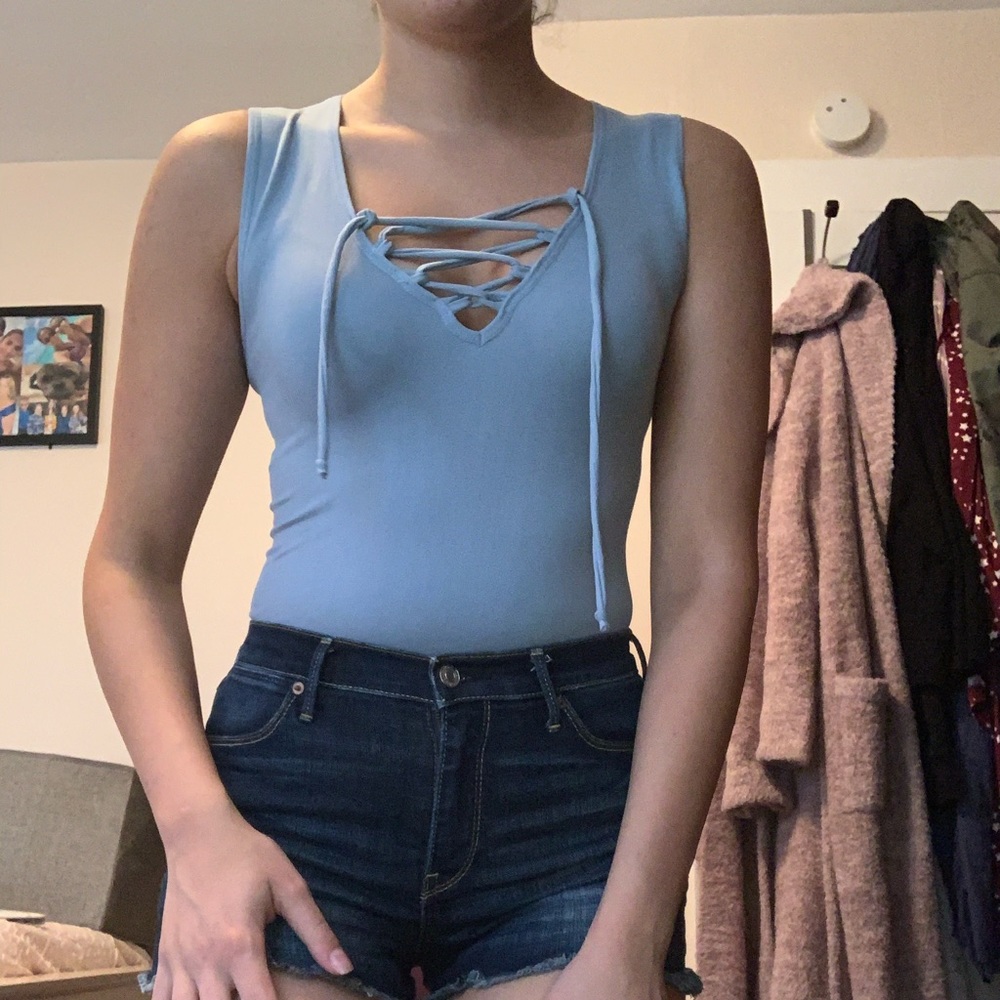Blue bodysuit